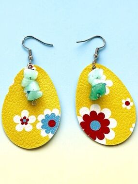 🆕 Spring Gemstones and Faux Leather Earrings